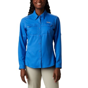 Columbia Overhemd Dames, PFG Lo Drag Long Sleeve Blauw, 84XQSHPVD